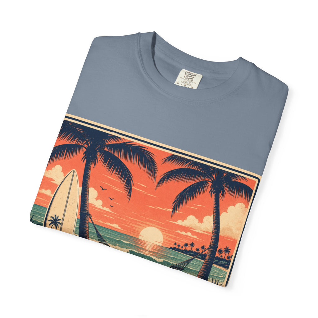 Island Time Graphic T-Shirt — "Island Time: No Rush, No Worries" Vintage Sunset Tee
