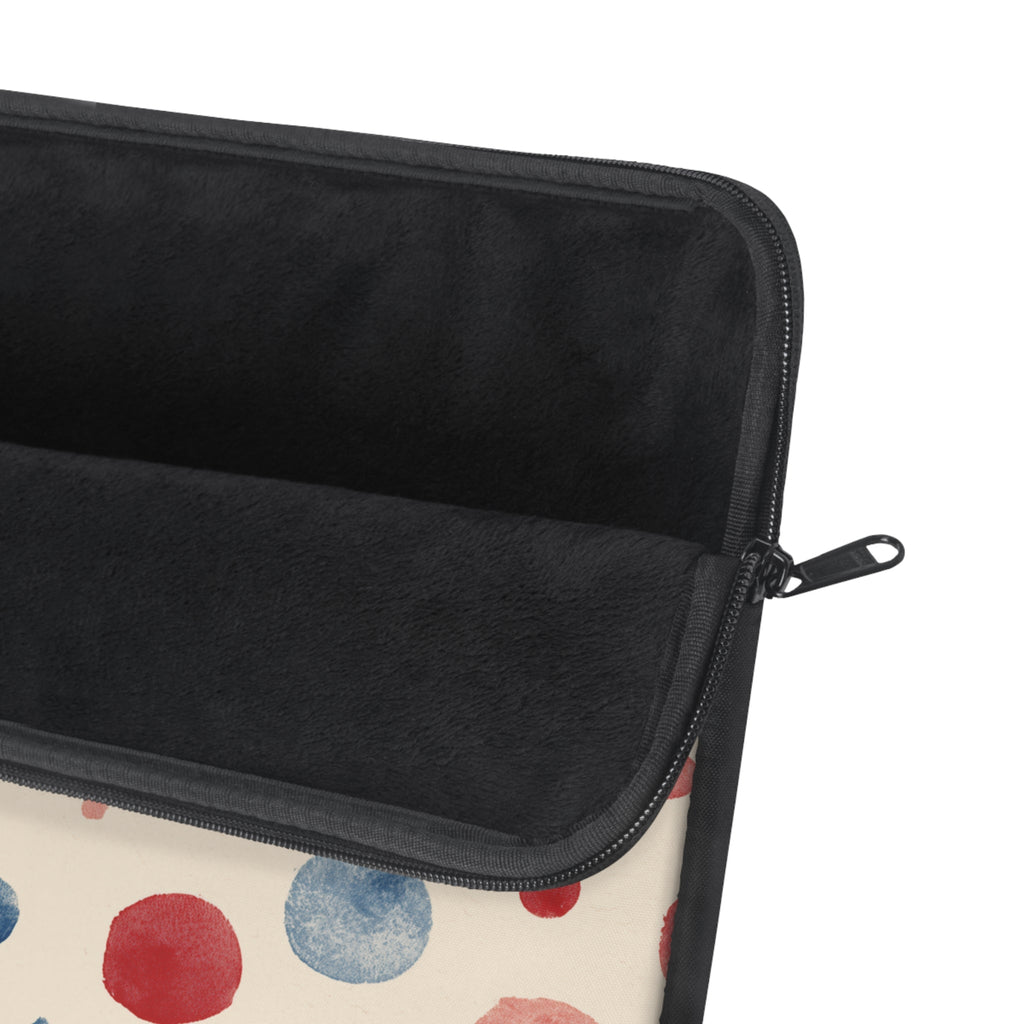 Watercolor Polka Dot Laptop Sleeve â€“ Red & Blue Retro Spot Protection