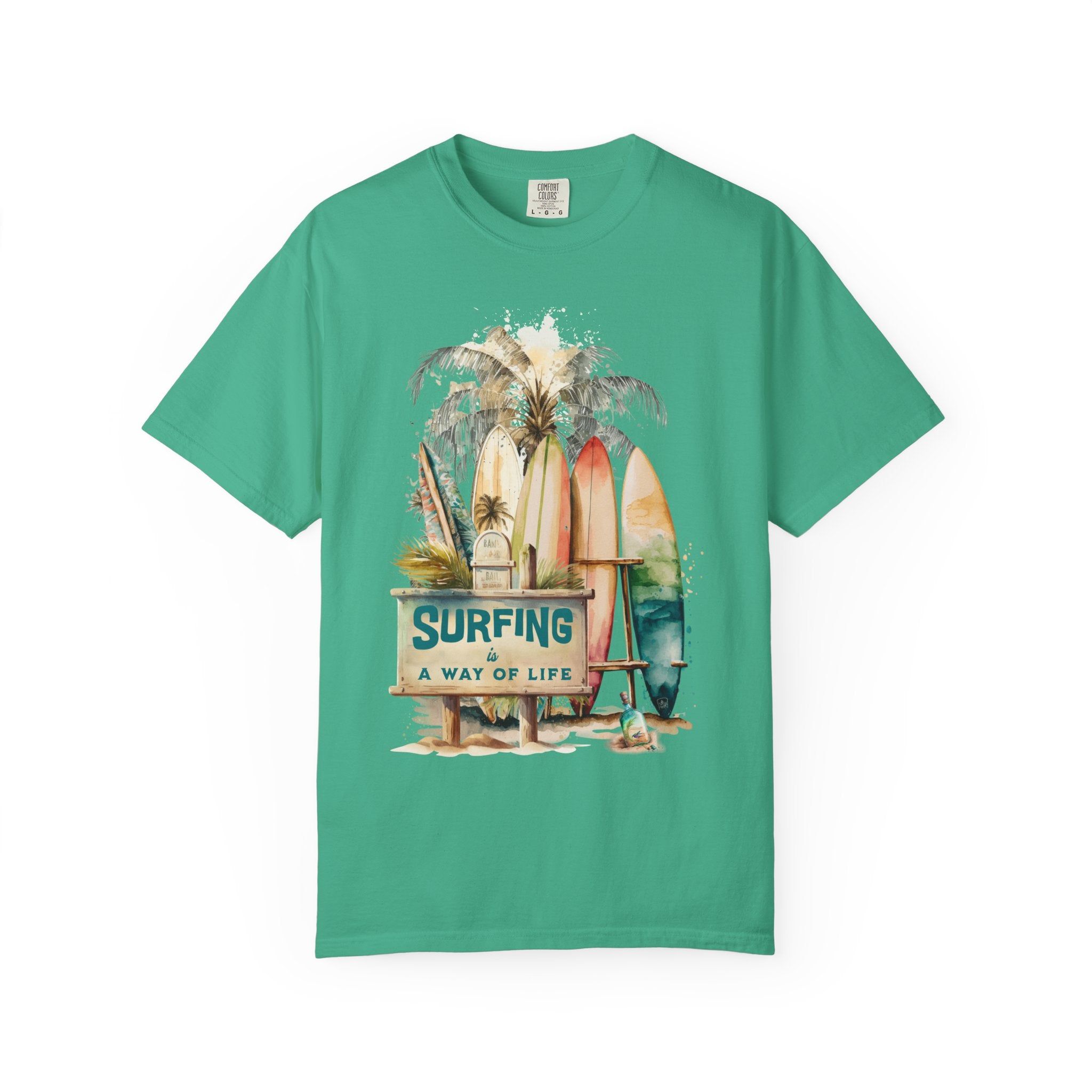 Surfing: A Way of Life T‑Shirt — Vintage Surfboard Beach Graphic Tee