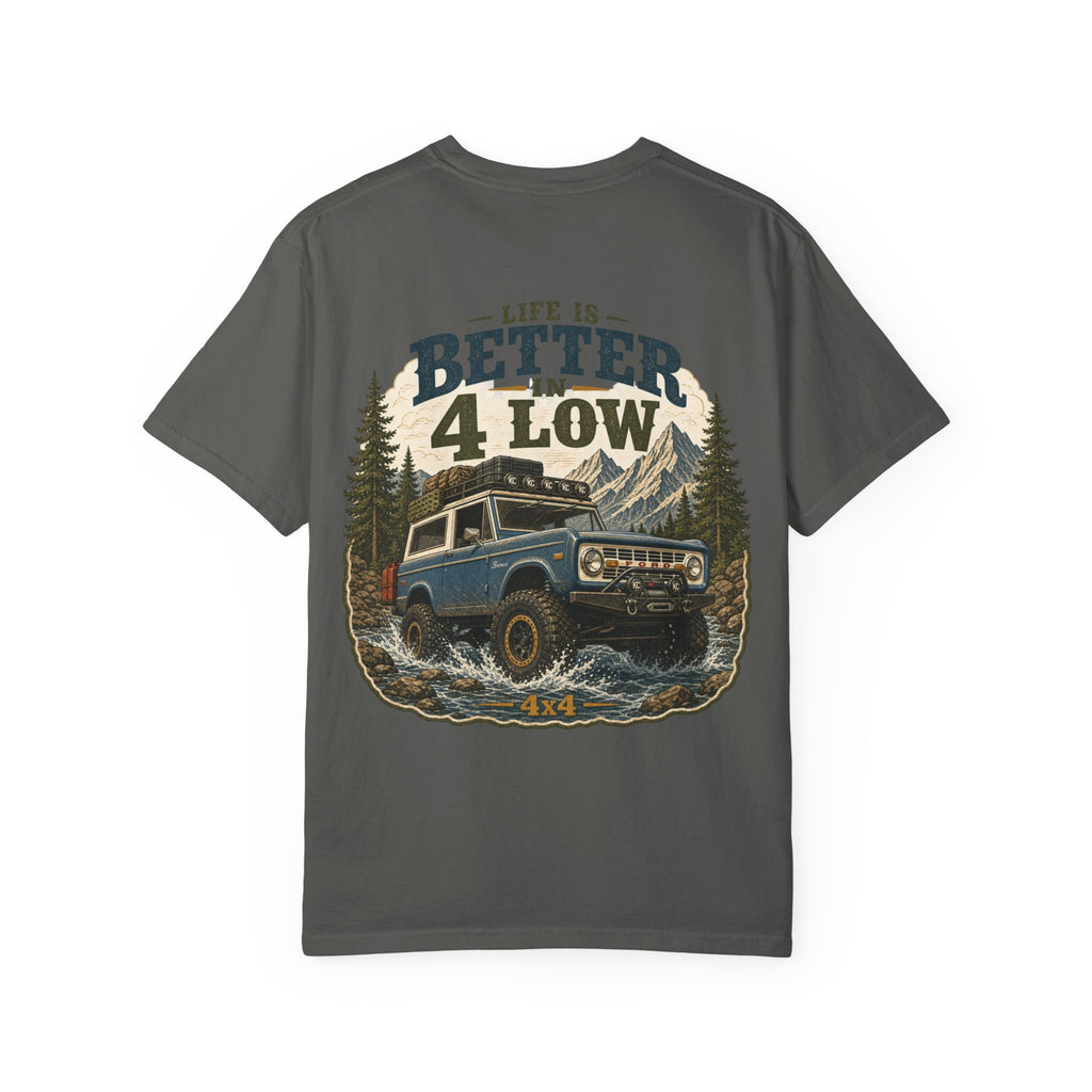 4x4 Off-Road T-Shirt — "Life Is Better in 4 Low" Vintage SUV Tee