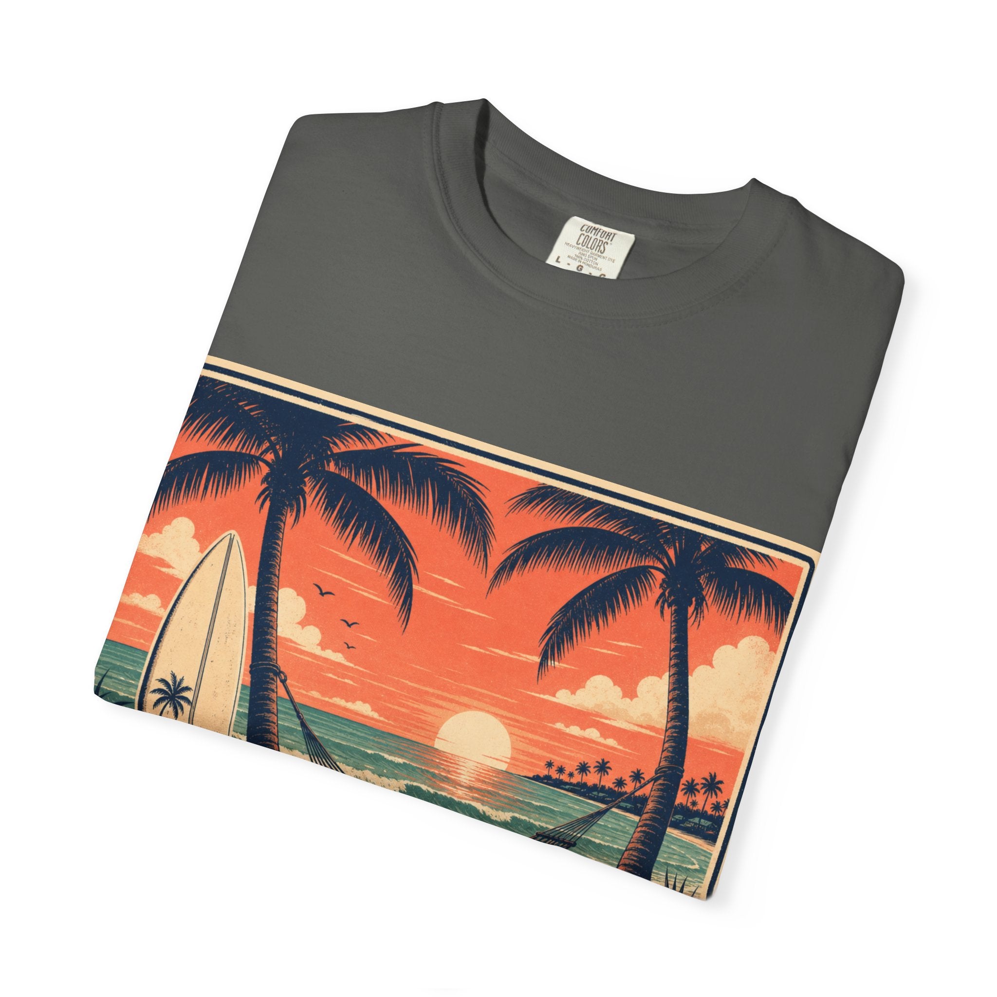 Island Time Graphic T-Shirt — "Island Time: No Rush, No Worries" Vintage Sunset Tee