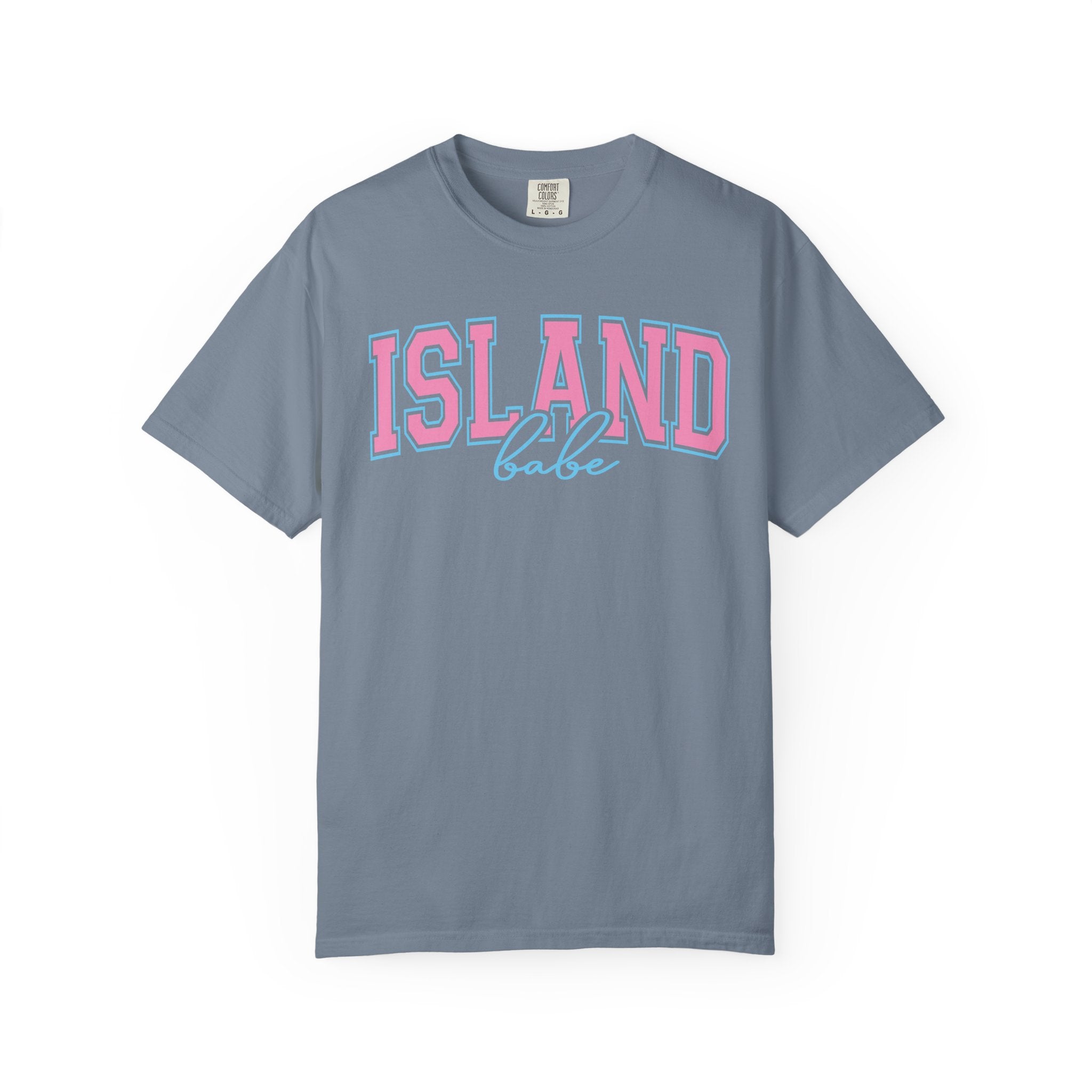 Island Babe T-Shirt — Retro Pink & Blue Beach Tee