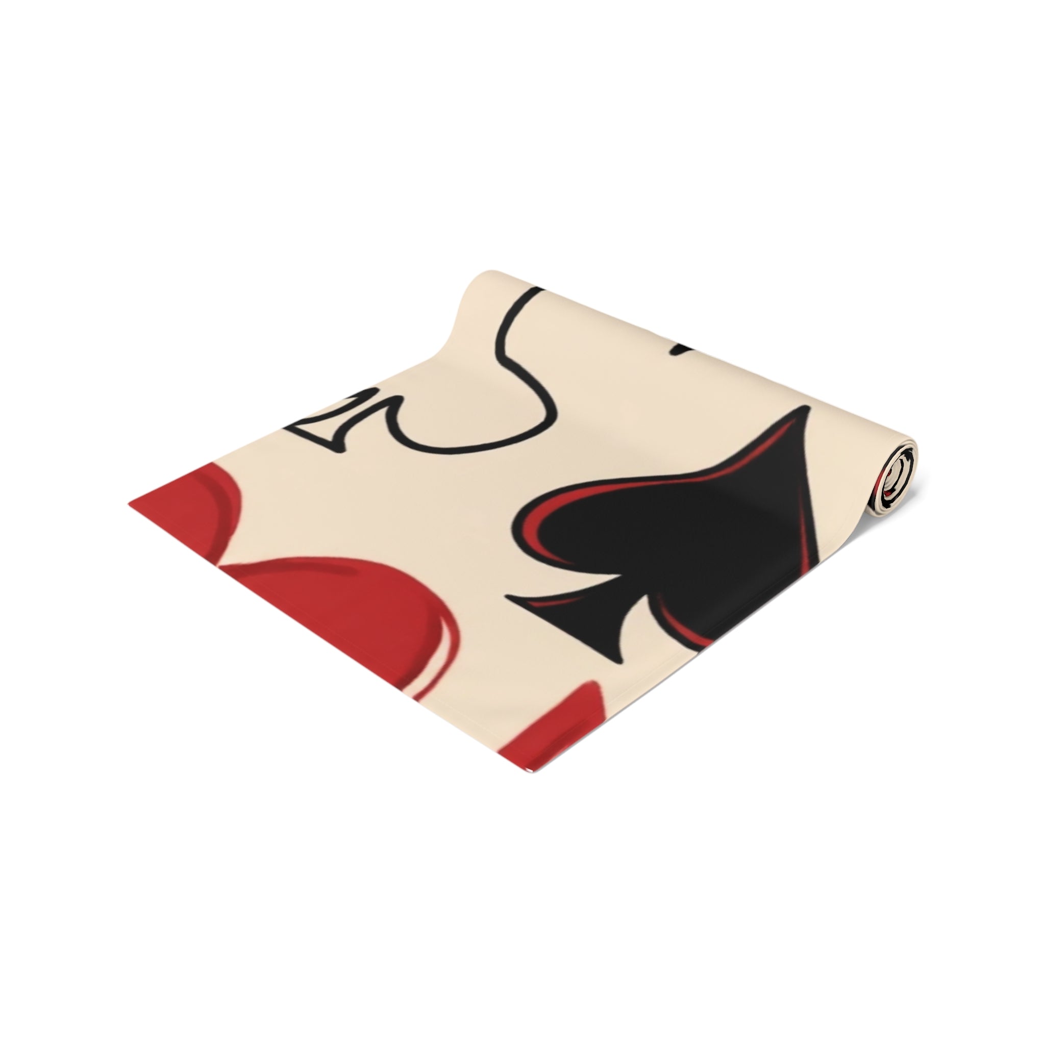 Card Suits Table Runner â€” Hearts & Spades Repeating Pattern Cotton-Poly Runner