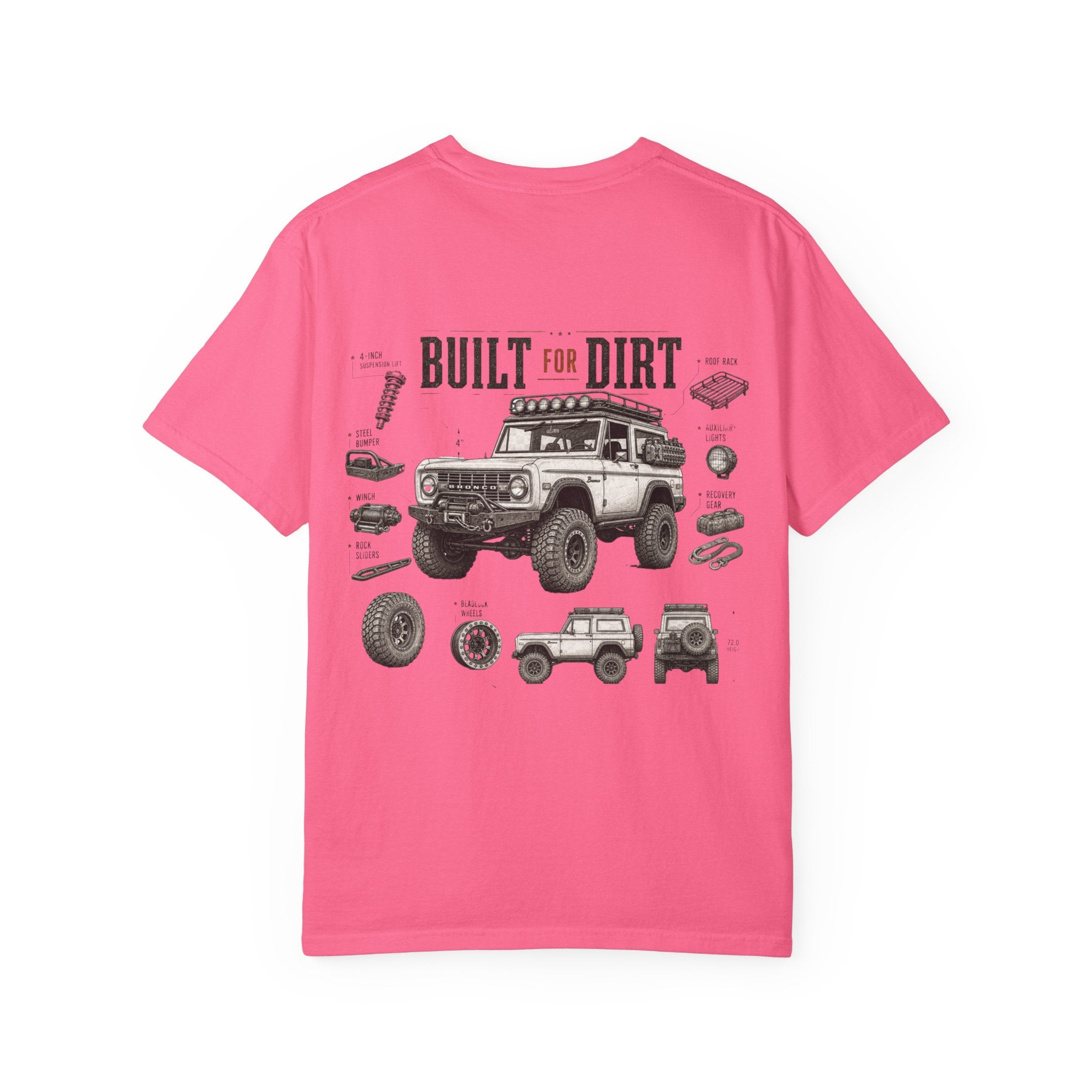 Off-Road T-Shirt — "Built for Dirt" 4x4 Adventure Graphic Tee