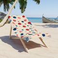 Polka Dot Beach Towel â€“ Red, White, & Blue Watercolor Dots