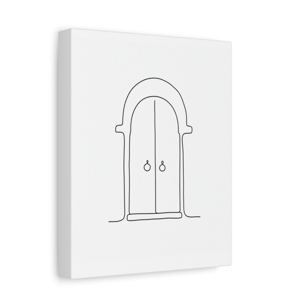 Minimalist Arched Door Line Art Canvas Print â€” Matte Stretched Wall Decor