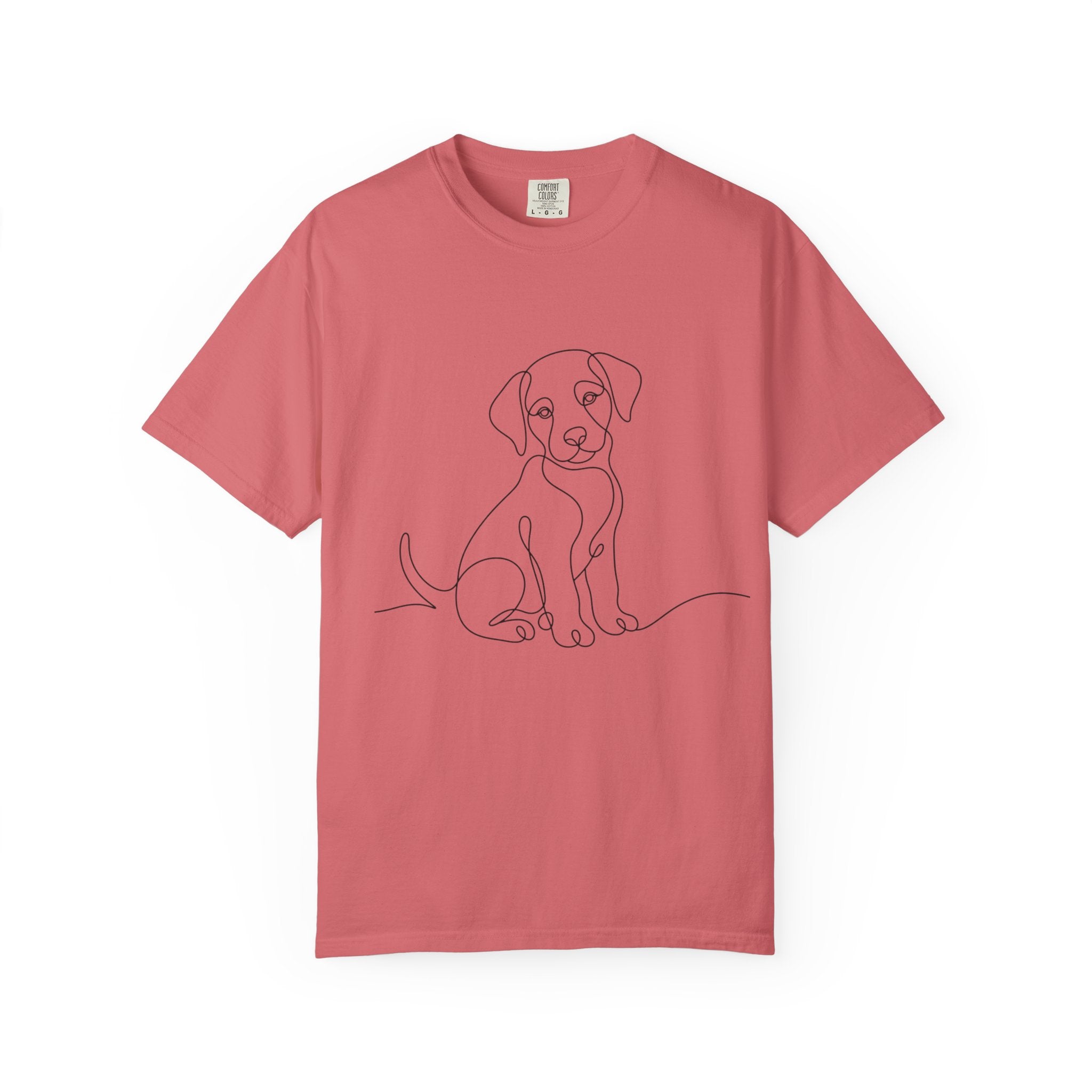 Puppy Line Art T-Shirt — Minimal Dog Illustration Tee