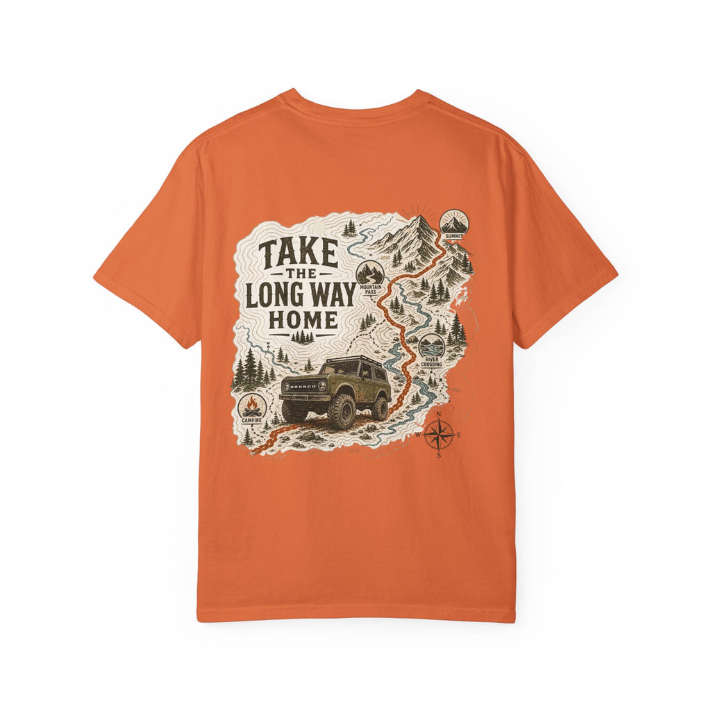 Take the Long Way Home T-Shirt — Adventure Off-Road Map Graphic Tee