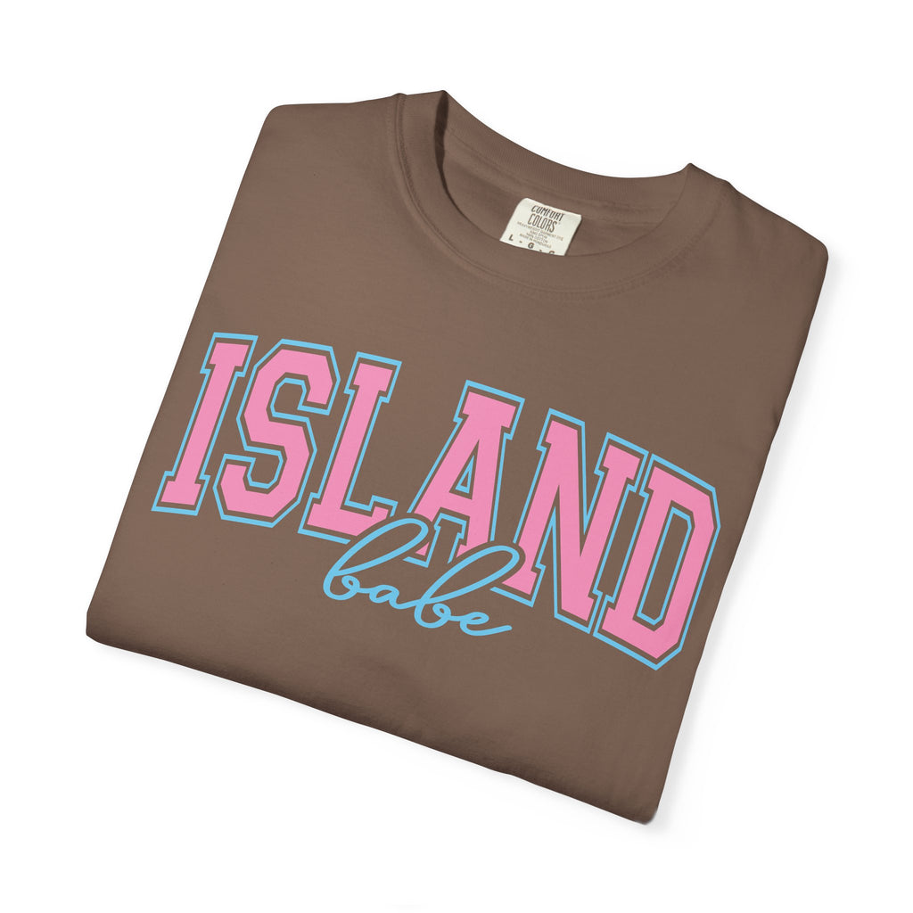 Island Babe T-Shirt — Retro Pink & Blue Beach Tee