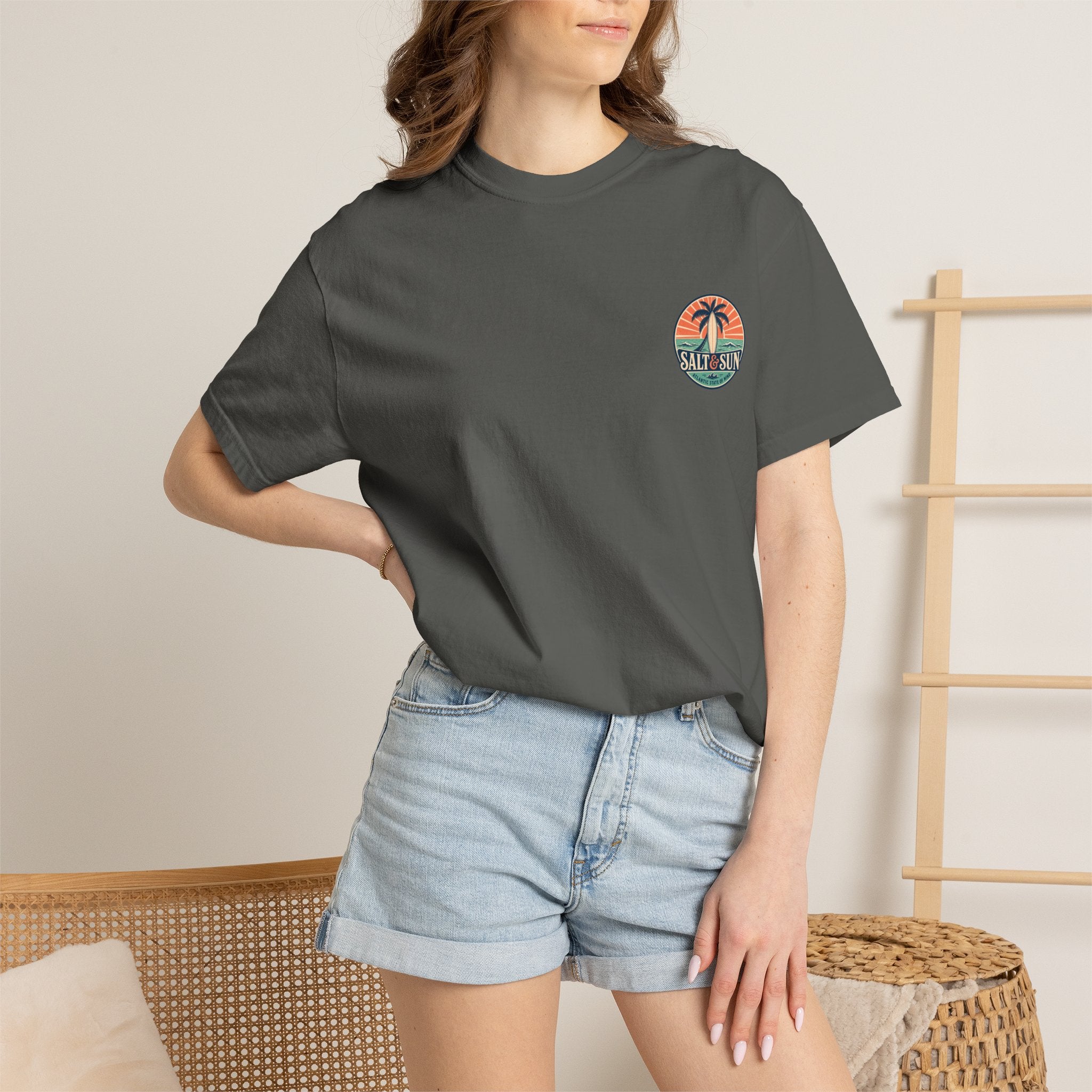 Salt & Sun Surf T-Shirt — Palm Tree Beach Graphic Tee