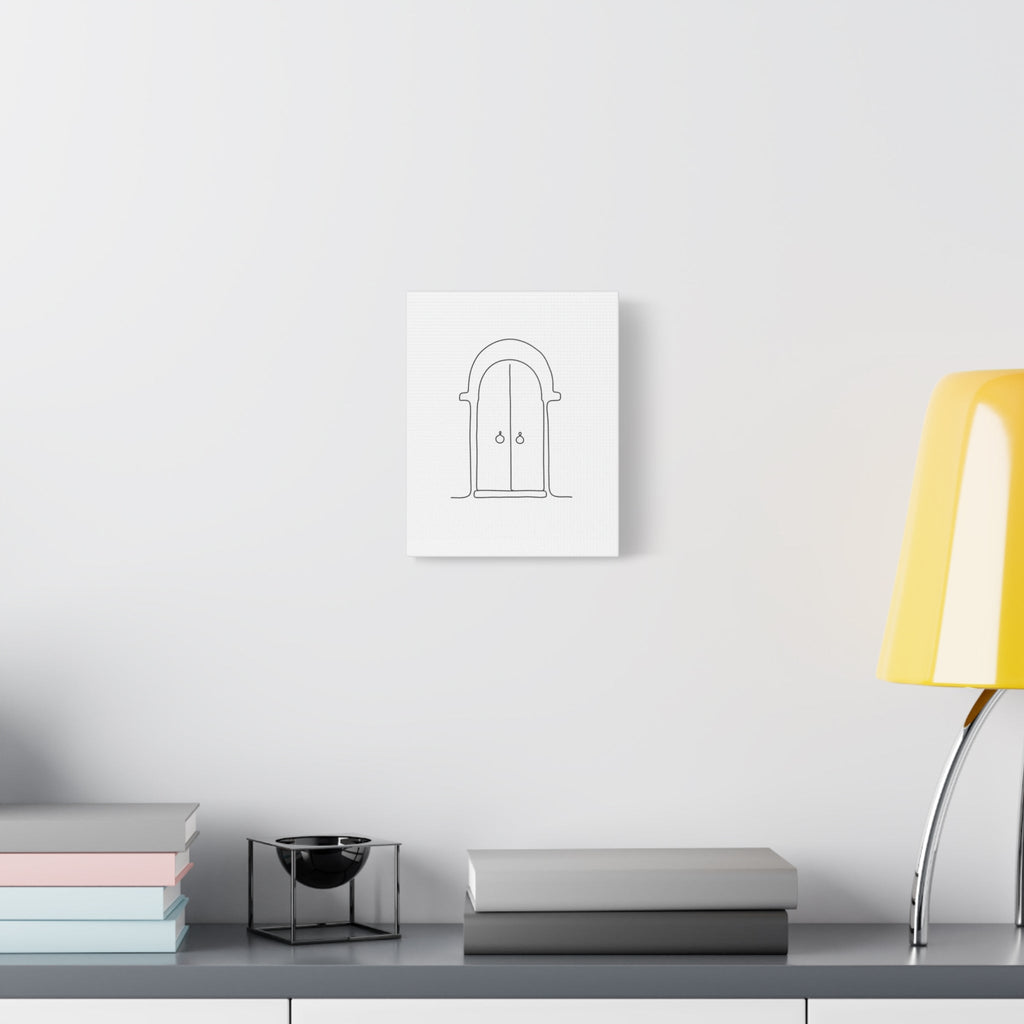 Minimalist Arched Door Line Art Canvas Print â€” Matte Stretched Wall Decor