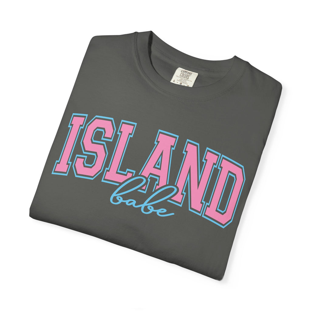 Island Babe T-Shirt — Retro Pink & Blue Beach Tee