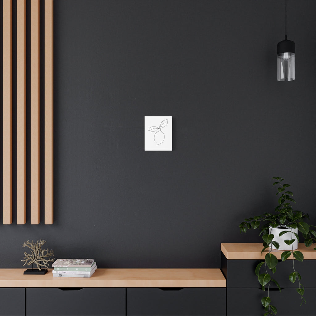 Lemon Line Art Canvas Print â€” Minimal Botanical Wall Art