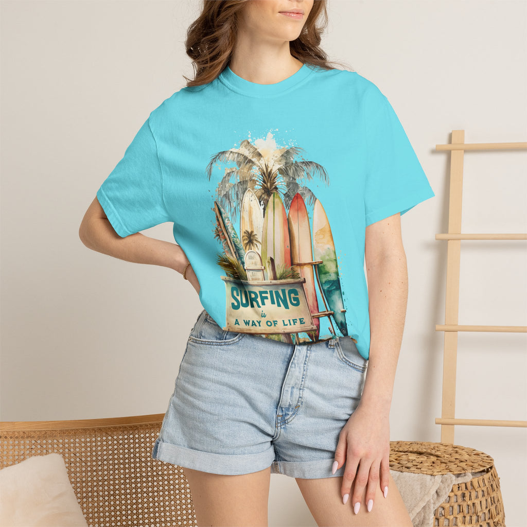 Surfing: A Way of Life T‑Shirt — Vintage Surfboard Beach Graphic Tee