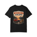 Weekend Escape Camping T-Shirt — Vintage Bronco & Campfire Adventure Tee