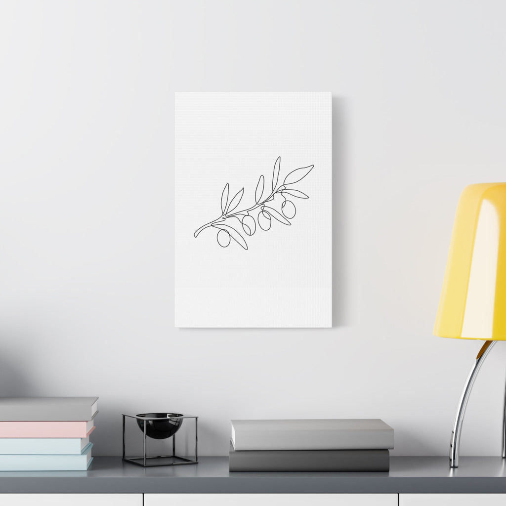 Olive Branch Line Art Canvas