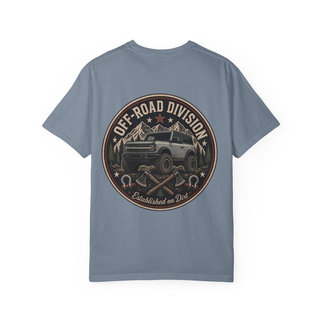 Off-Road Division Graphic T-Shirt — 'Established on Dirt' Adventure Tee