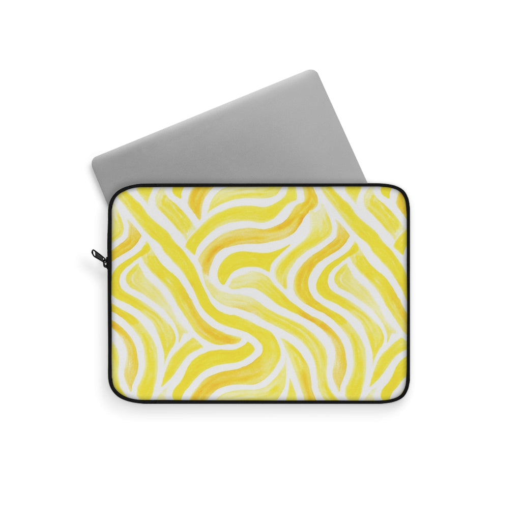 Yellow Abstract Zebra Print Laptop Sleeve