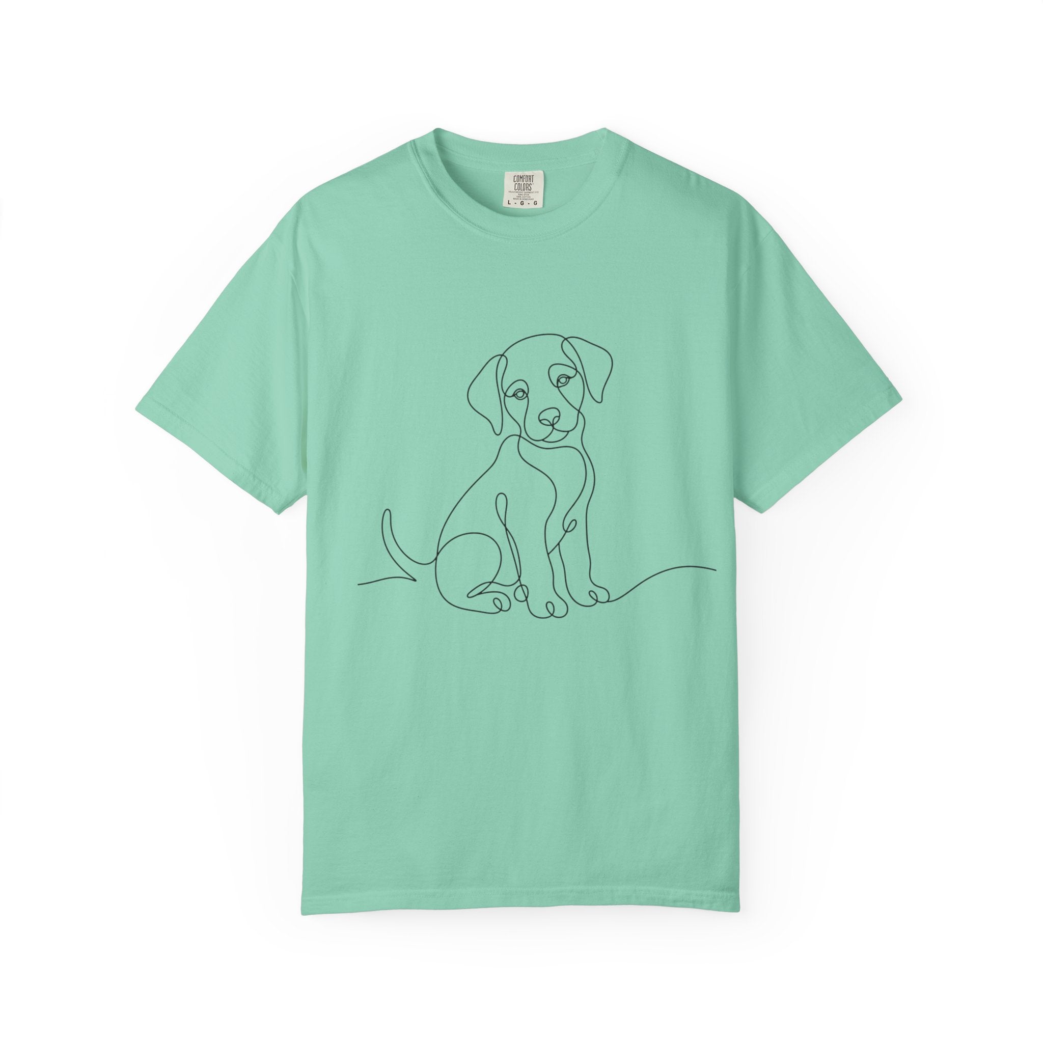 Puppy Line Art T-Shirt — Minimal Dog Illustration Tee