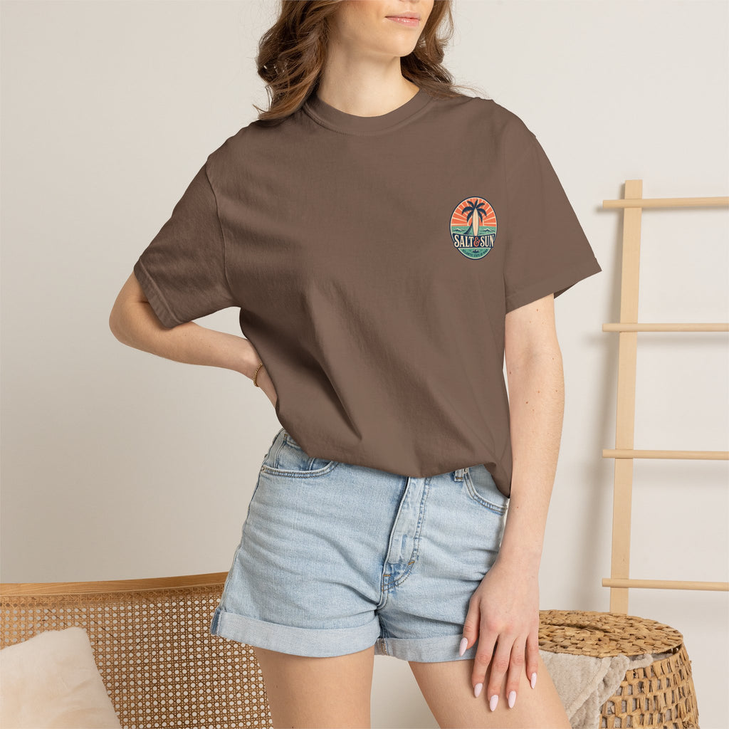 Salt & Sun Surf T-Shirt — Palm Tree Beach Graphic Tee