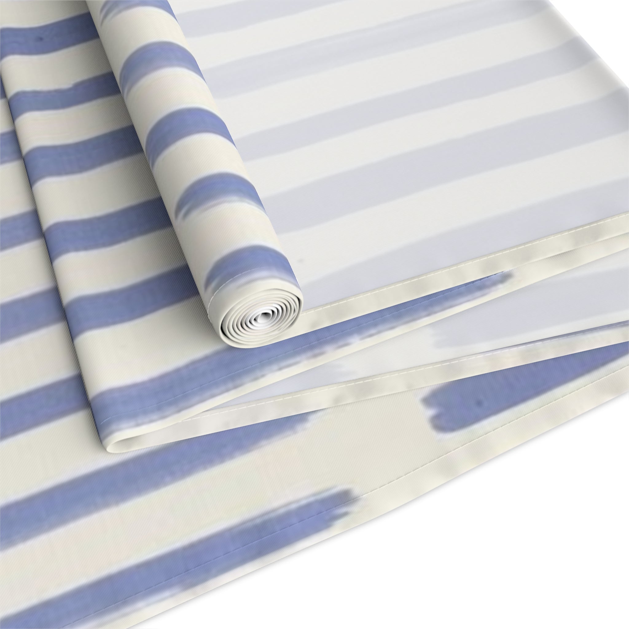 Blue Brushstroke Table Runner â€” Modern Cotton-Poly Dining Accent