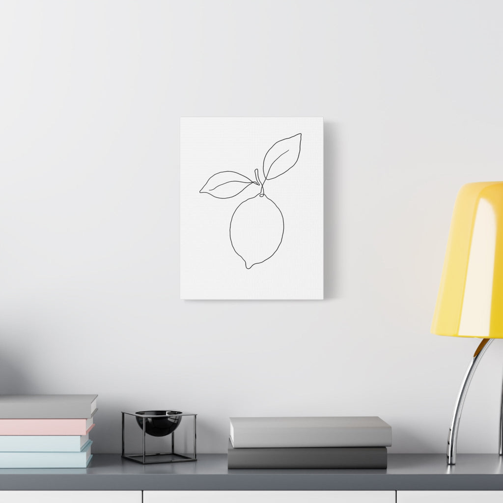Lemon Line Art Canvas Print â€” Minimal Botanical Wall Art