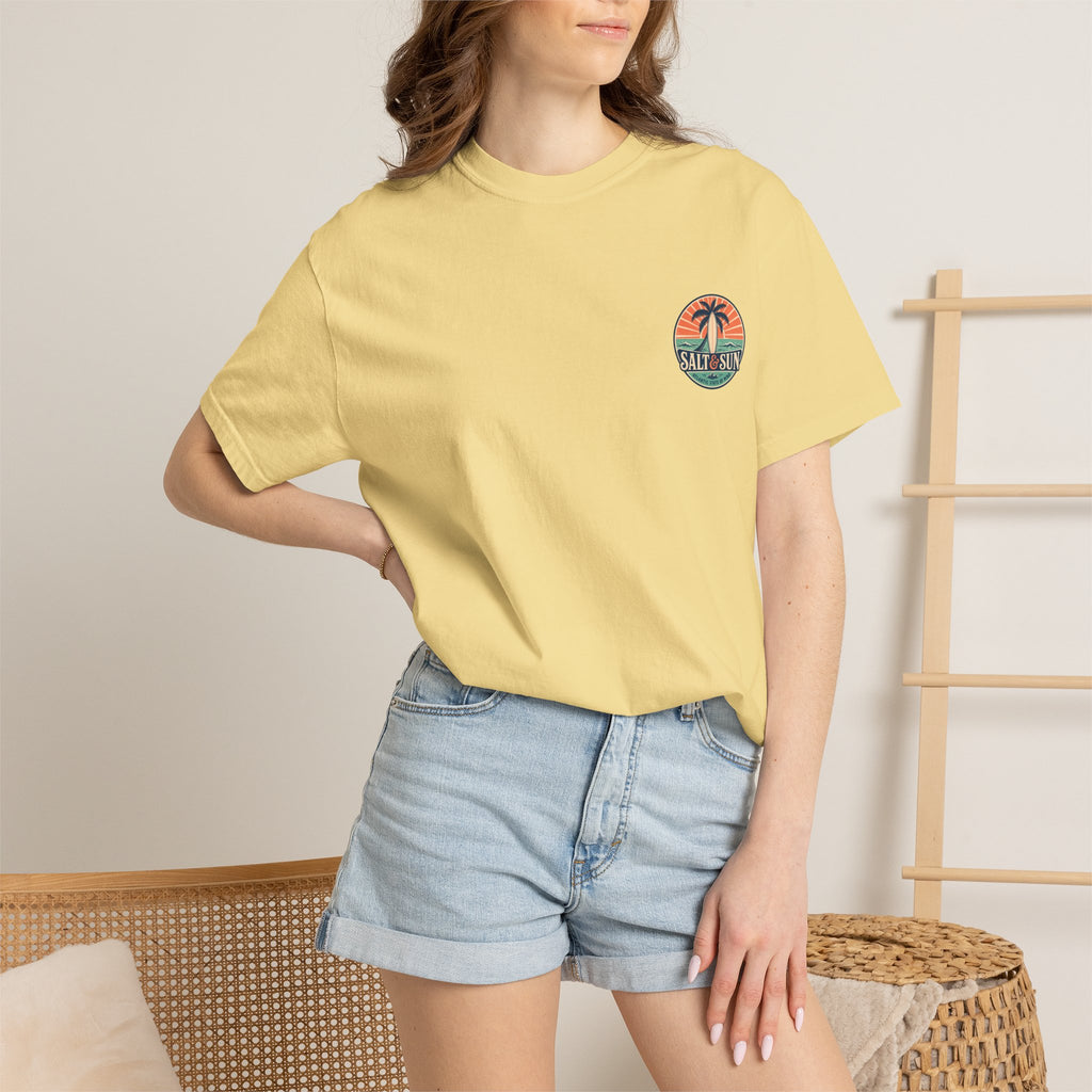 Salt & Sun Surf T-Shirt — Palm Tree Beach Graphic Tee