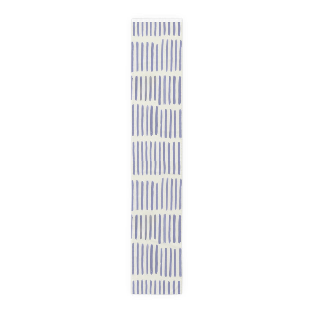 Blue Brushstroke Table Runner â€” Modern Cotton-Poly Dining Accent