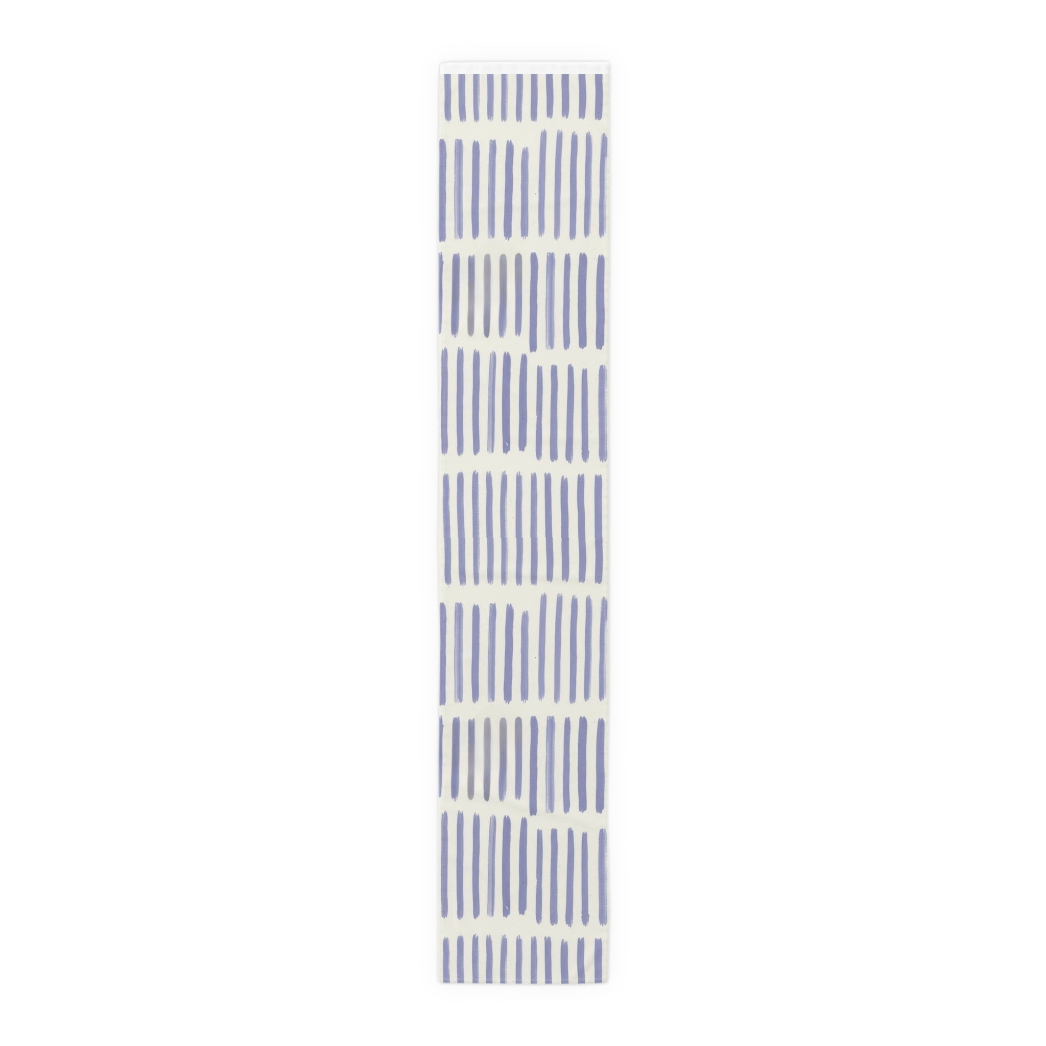 Blue Brushstroke Table Runner â€” Modern Cotton-Poly Dining Accent