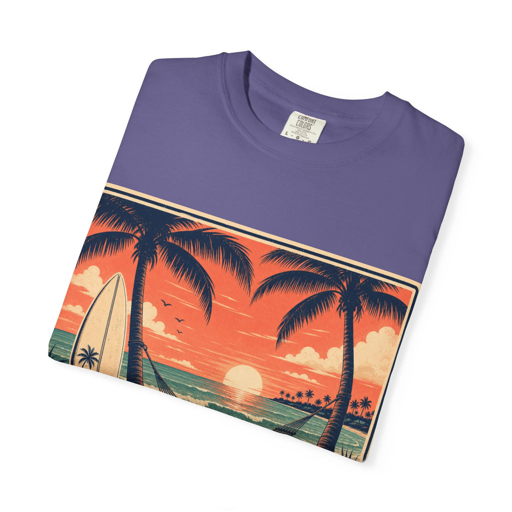 Island Time Graphic T-Shirt — "Island Time: No Rush, No Worries" Vintage Sunset Tee
