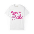 Bronco Babe T‑Shirt — Pink Script Heart Bronco Owner