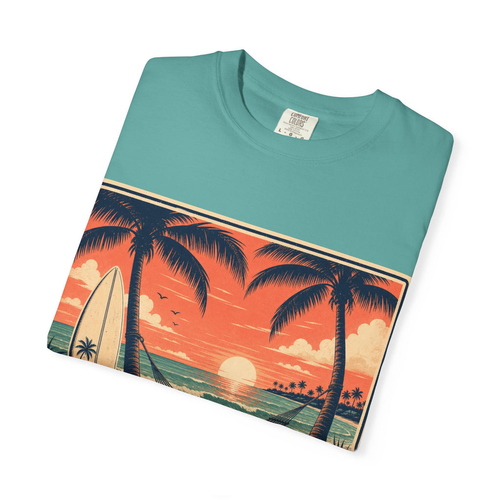 Island Time Graphic T-Shirt — "Island Time: No Rush, No Worries" Vintage Sunset Tee