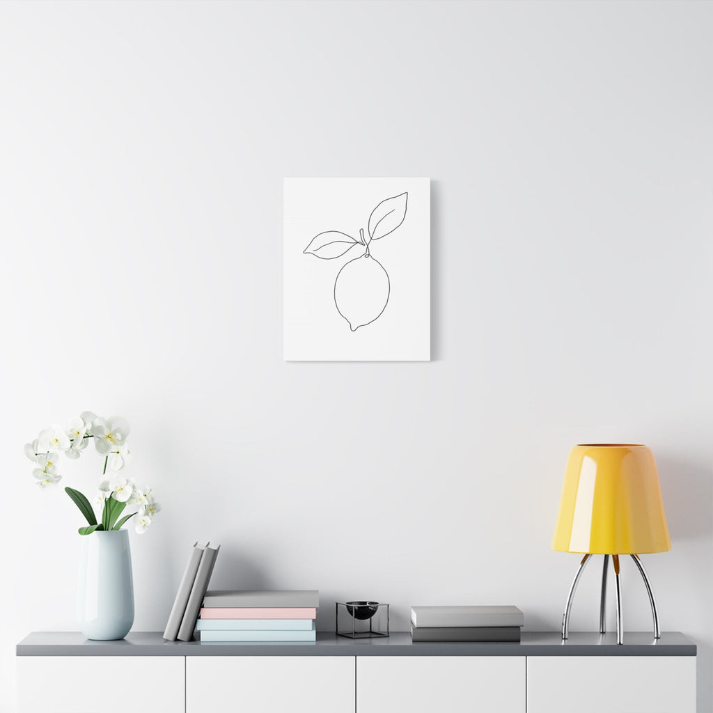 Lemon Line Art Canvas Print â€” Minimal Botanical Wall Art