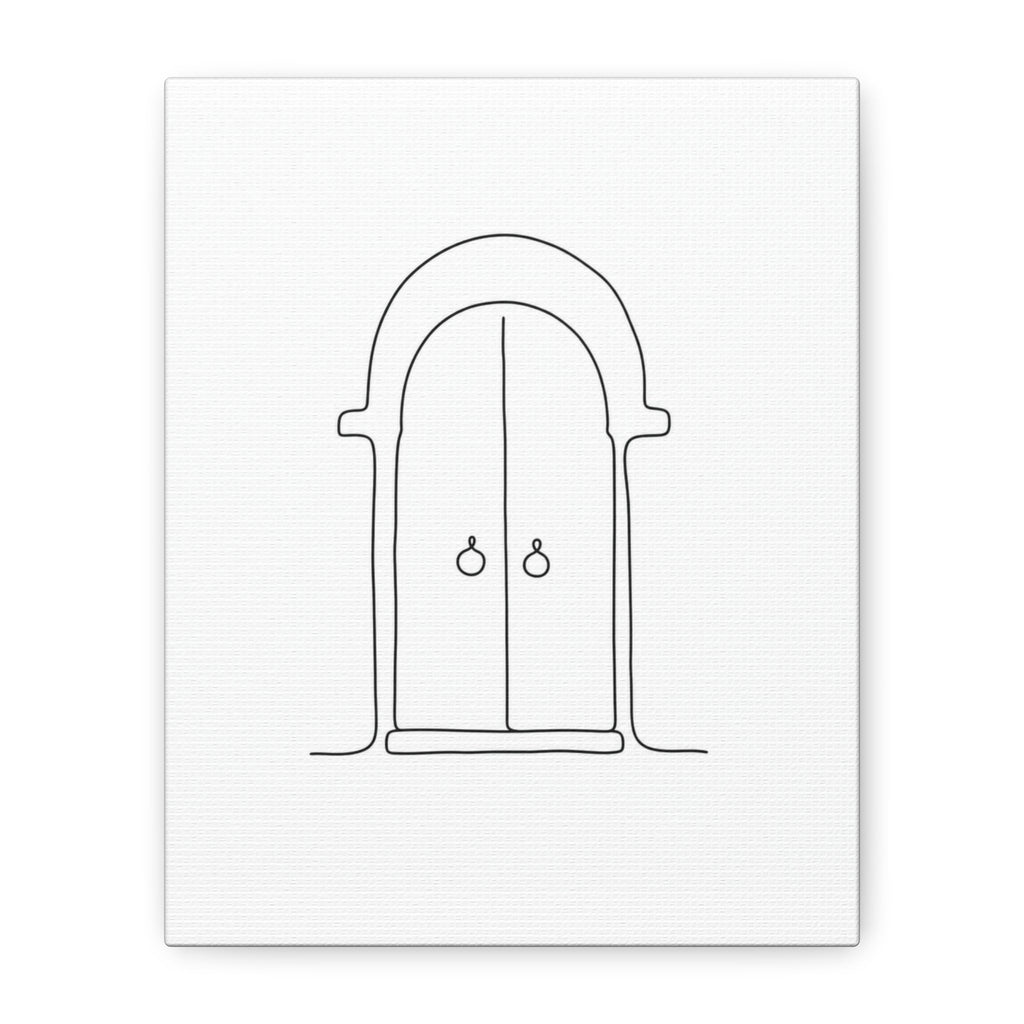 Minimalist Arched Door Line Art Canvas Print â€” Matte Stretched Wall Decor