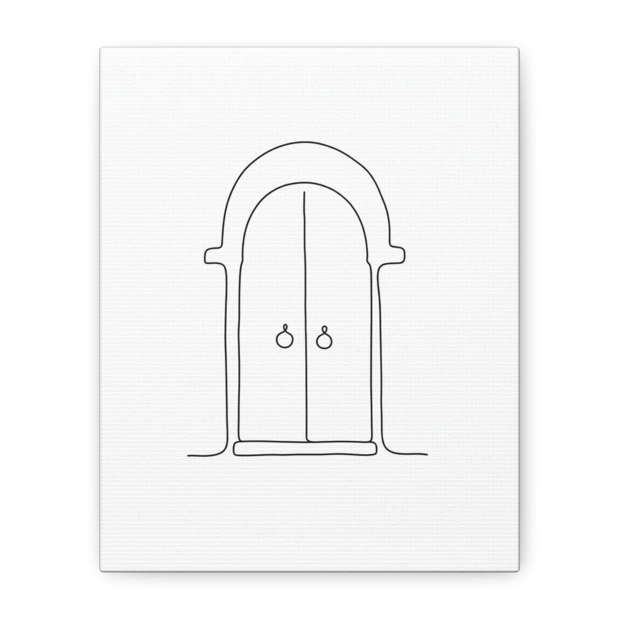 Minimalist Arched Door Line Art Canvas Print â€” Matte Stretched Wall Decor