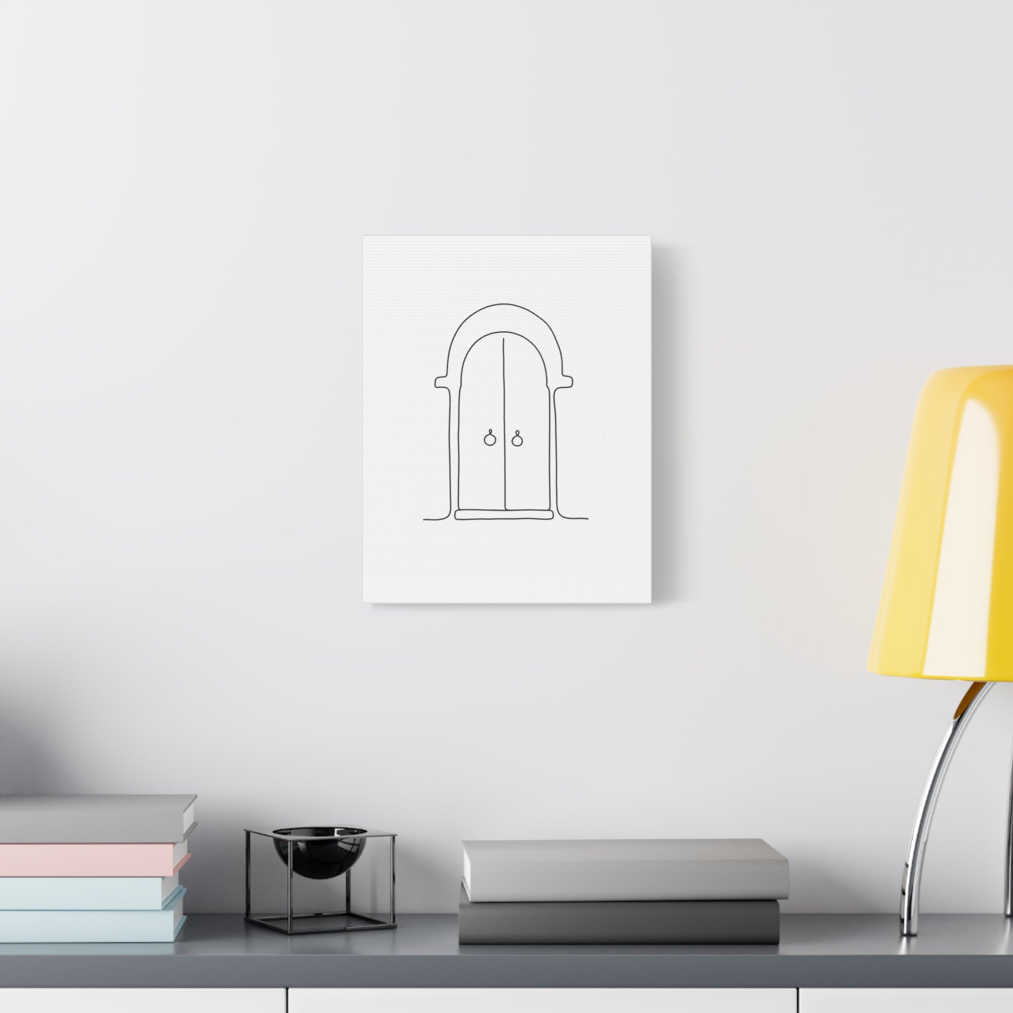 Minimalist Arched Door Line Art Canvas Print â€” Matte Stretched Wall Decor