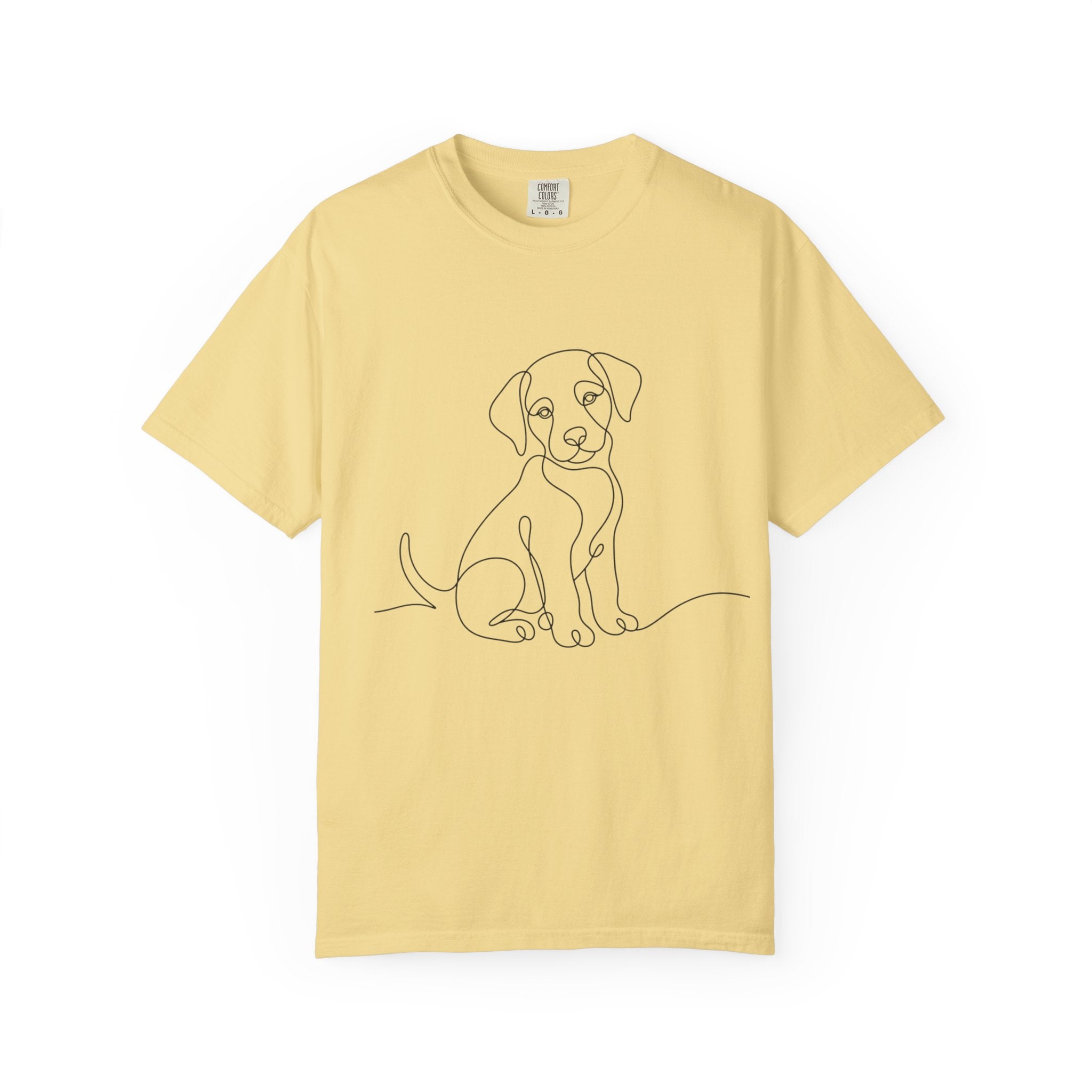 Puppy Line Art T-Shirt — Minimal Dog Illustration Tee