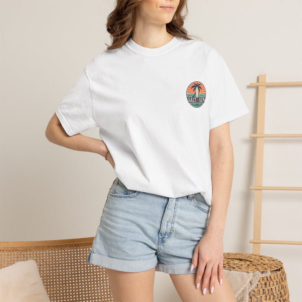 Salt & Sun Surf T-Shirt — Palm Tree Beach Graphic Tee