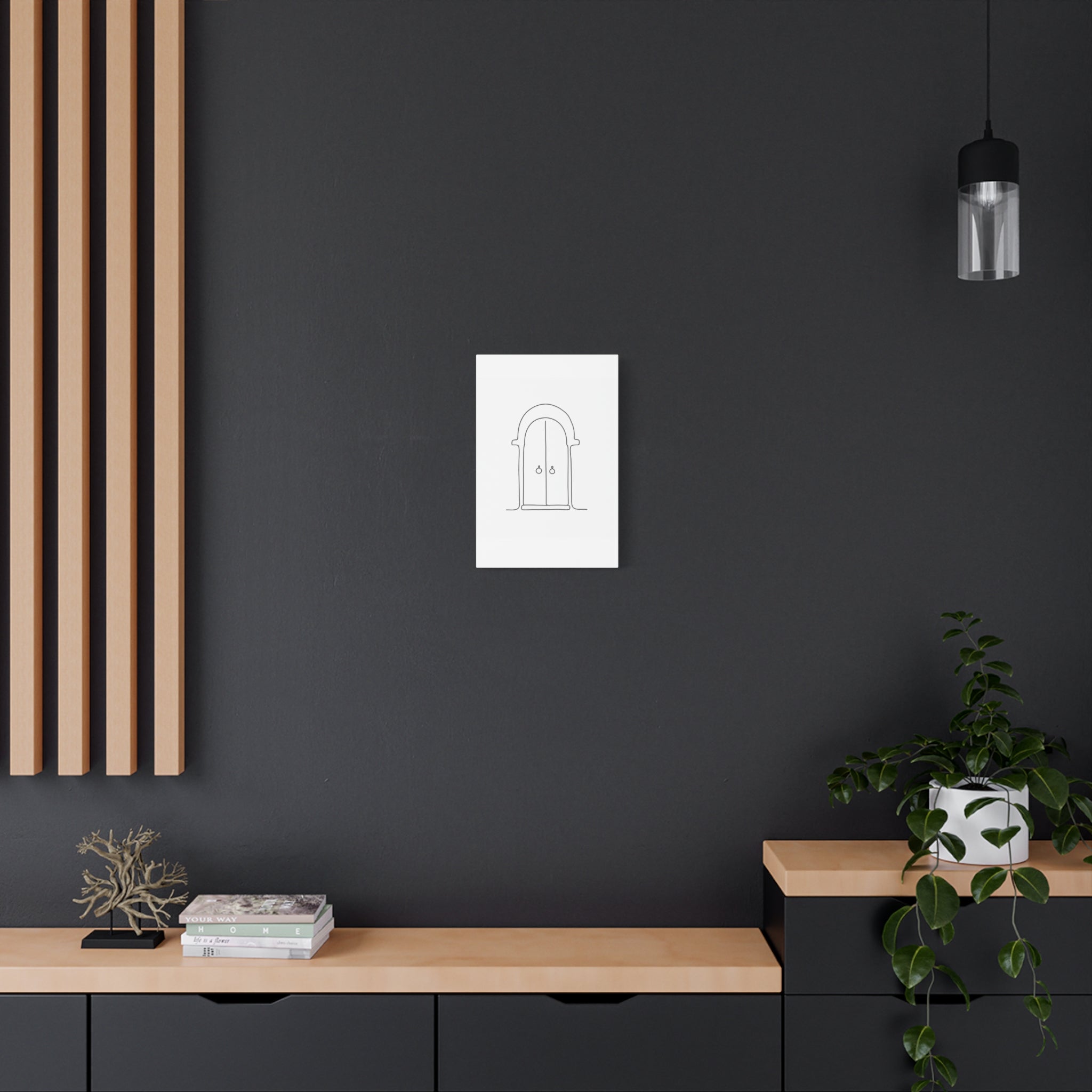 Minimalist Arched Door Line Art Canvas Print â€” Matte Stretched Wall Decor