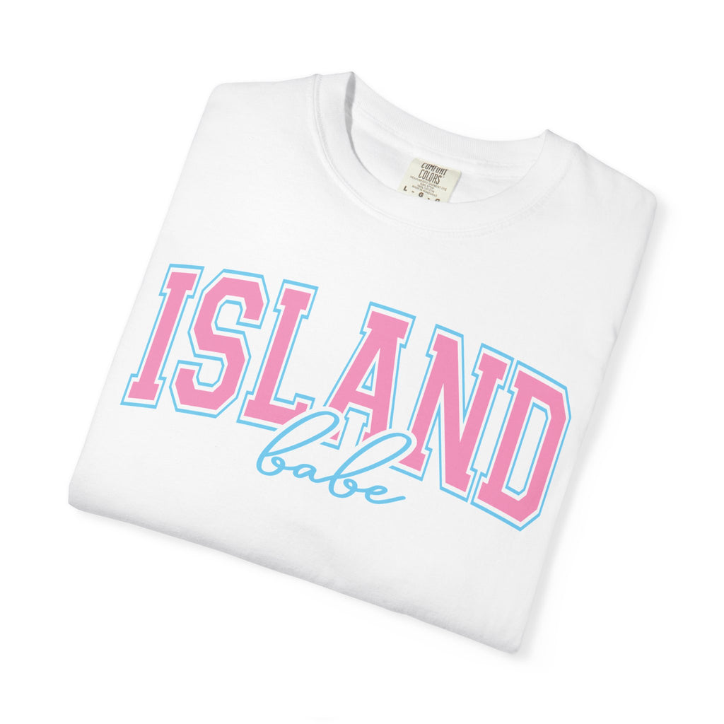 Island Babe T-Shirt — Retro Pink & Blue Beach Tee