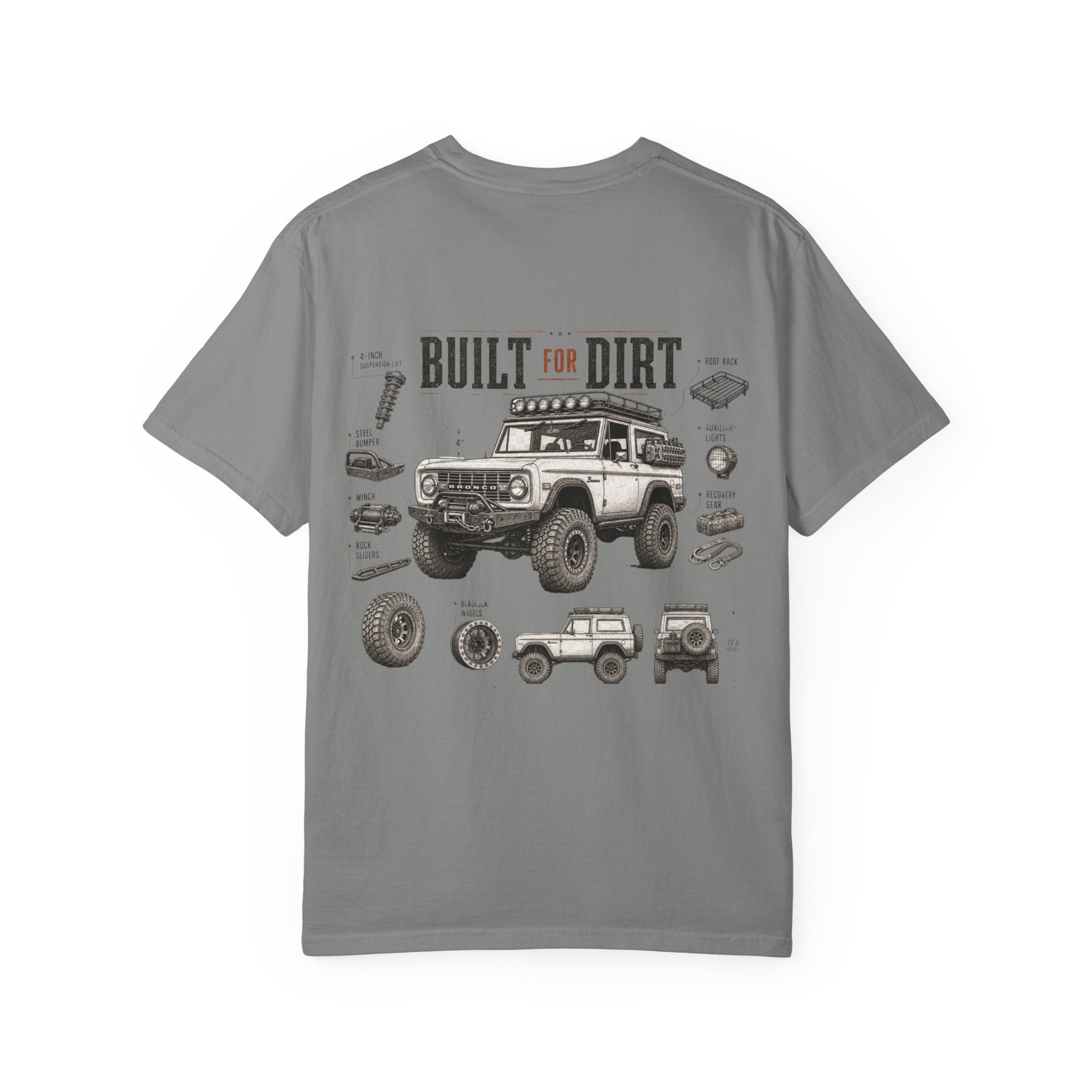 Off-Road T-Shirt — "Built for Dirt" 4x4 Adventure Graphic Tee