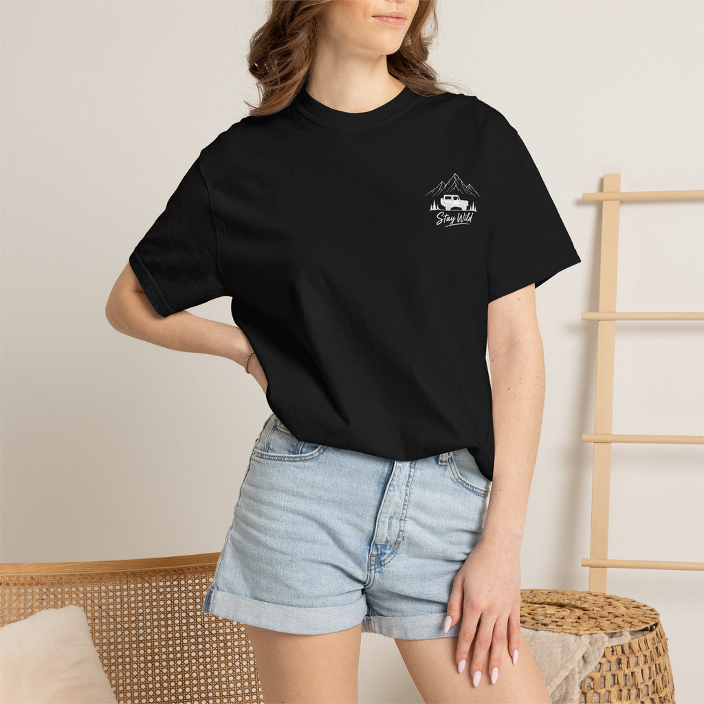Weekend Escape Camping T-Shirt — Vintage Bronco & Campfire Adventure Tee