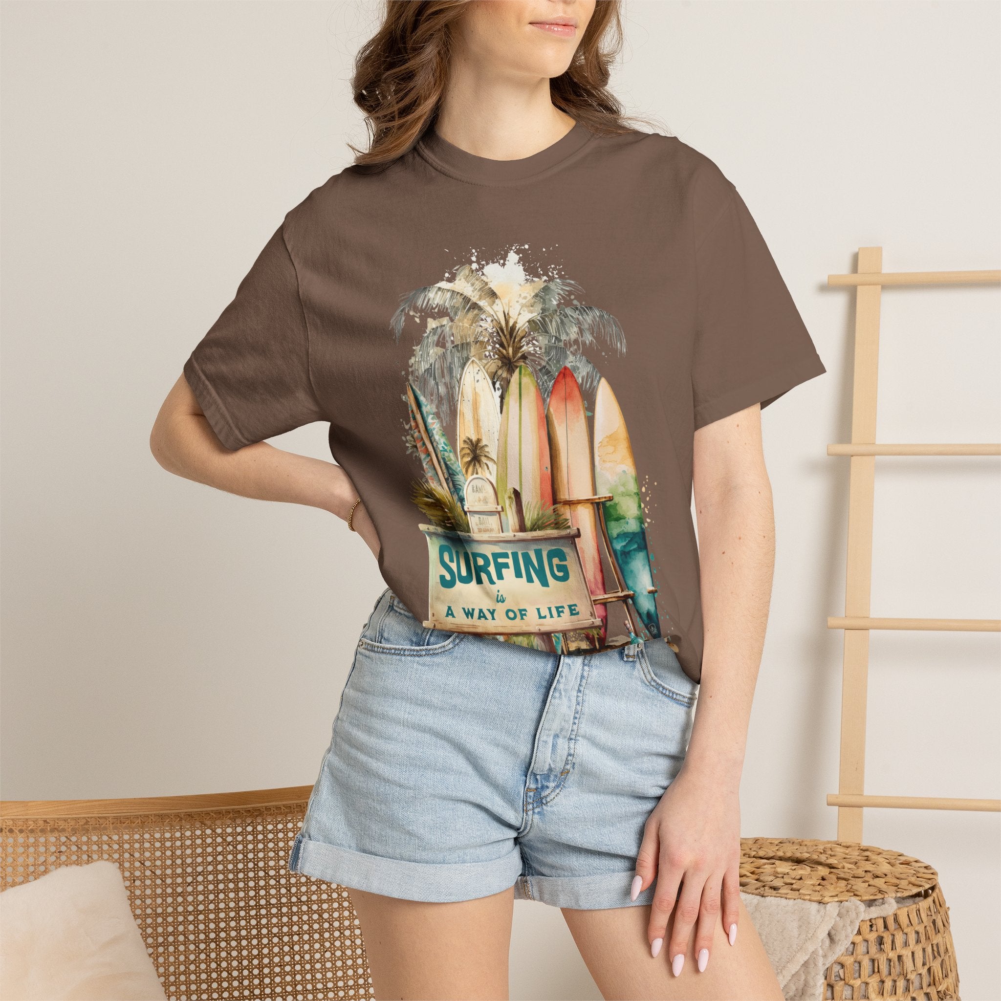 Surfing: A Way of Life T‑Shirt — Vintage Surfboard Beach Graphic Tee